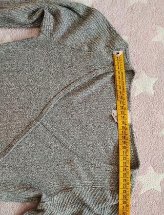 Hollister Top canalé gris jaspeado S