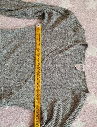 Hollister Top canalé gris jaspeado S