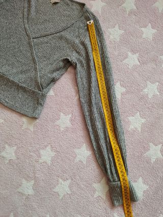 Hollister Top canalé gris jaspeado S