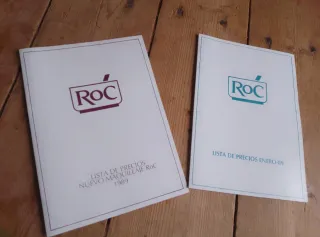 2 Catálogos ROC Lista de Precios 1989. Cremas.