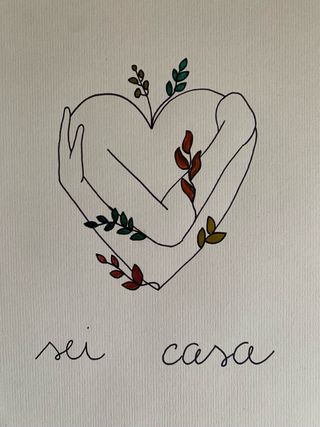 Illustrazione Sei Casa con abbraccio