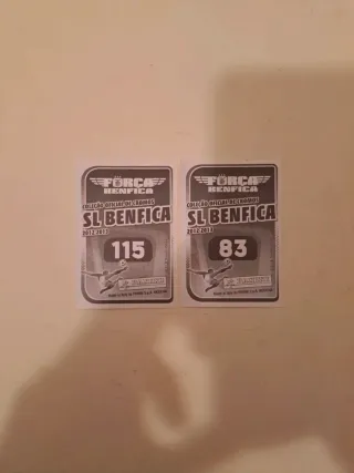 2 Cromos Futebol Benfica Panini