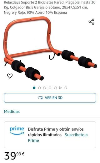 Relaxdays Soporte 2 Bicicletas Pared