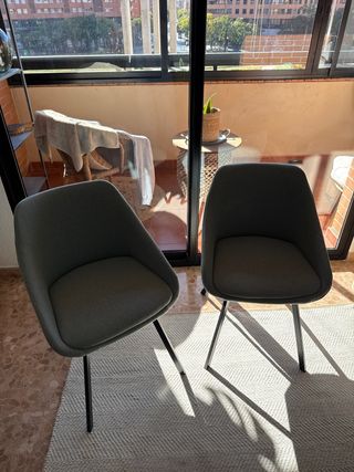 Juego de 2 sillas de comedor grises