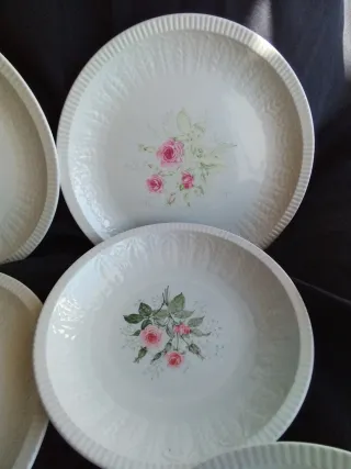 Platos y cuencos Pontesa porcelana flores rosas