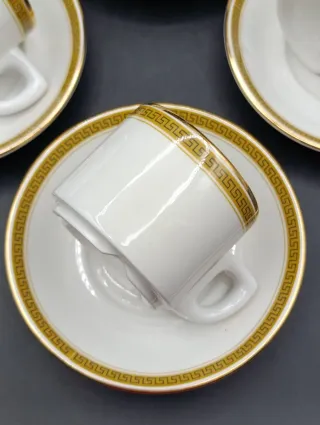 Set 6 Tazas Café Porcelana Churchill Doradas