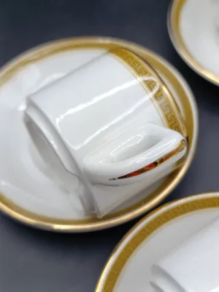 Set 6 Tazas Café Porcelana Churchill Doradas