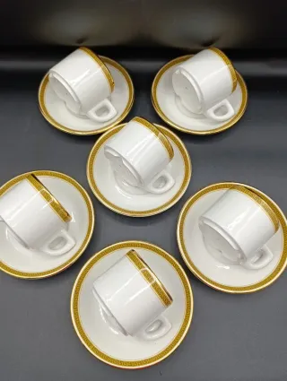 Set 6 Tazas Café Porcelana Churchill Doradas