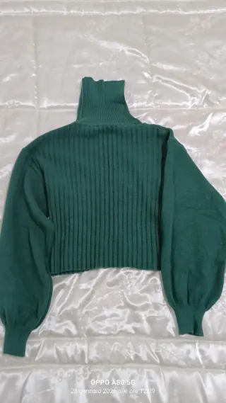 Maglione donna dolcevita verde