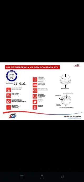 Baliza V16 geolocalizada HOMOLOGADA