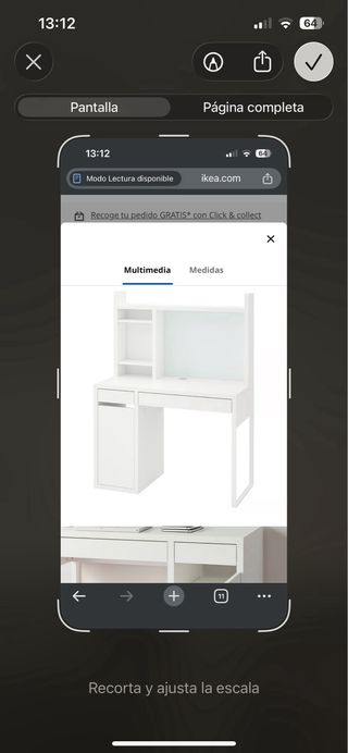 Escritorio Blanco Ikea Micke con Estantería