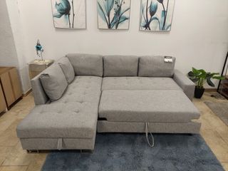 Sofa cama chaise longue rinconera gris nueva