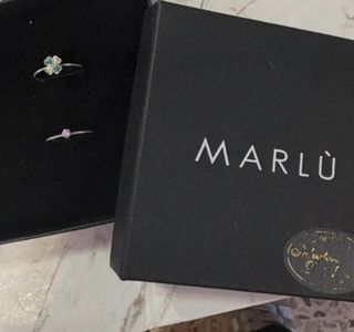 Anelli Marlù fiore verde e cuore rosa