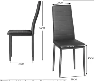Sillas de comedor negras (6unidades)