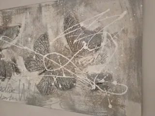 Cuadro Mariposas Gris y Blanco