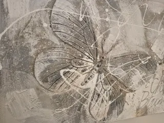 Cuadro Mariposas Gris y Blanco
