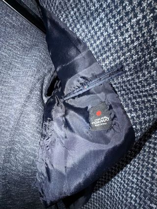 Blazer italiano hombre azul y gris