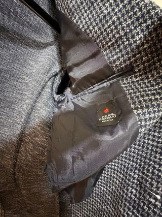 Blazer italiano hombre azul y gris