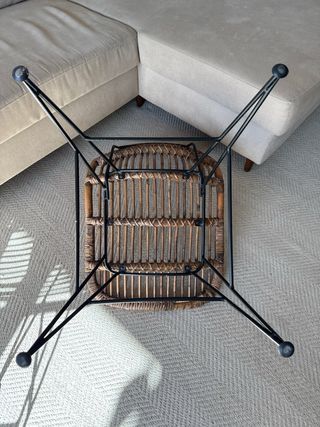 Juego de 2 Sillas Mimbre y Metal