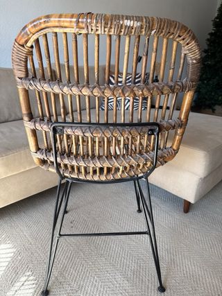 Juego de 2 Sillas Mimbre y Metal