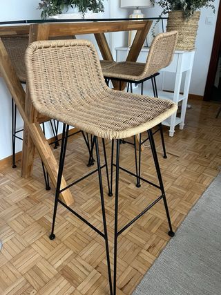 Mesa alta cristal y sillas (set)