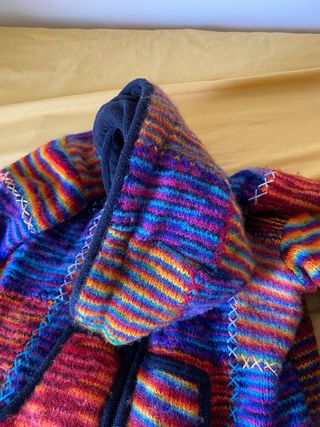 Chaqueta lana hippie colorida