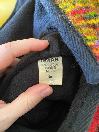 Chaqueta lana hippie colorida