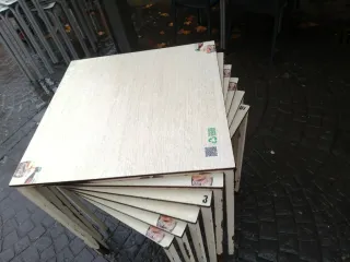 Mesas de terraza apilables madera y metal