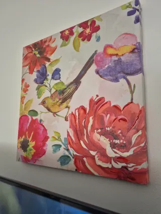 Cuadro Decorativo Primavera Pájaros Flores