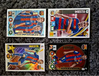 Pack 4 Cartas/Cromo Iniesta Adrenalyn/LaLiga
