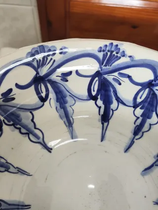 Frutero antiguo,cerámica catalana,plato,vajilla,or