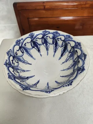 Frutero antiguo,cerámica catalana,plato,vajilla,or