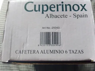 Cafetera Aluminio Cuperinox 6 tazas