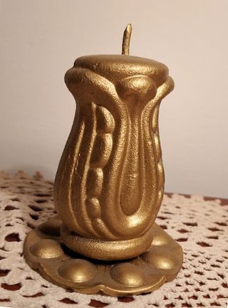 Portacandele ferro battuto finitura oro