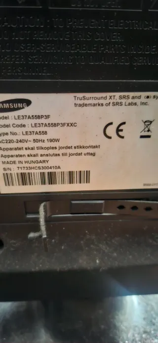 Samsung TV 37 - Imagen defectuosa