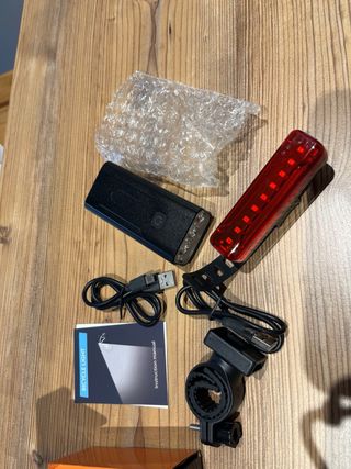 Luz Bicicleta USB Alta Brillo Carga Móvil