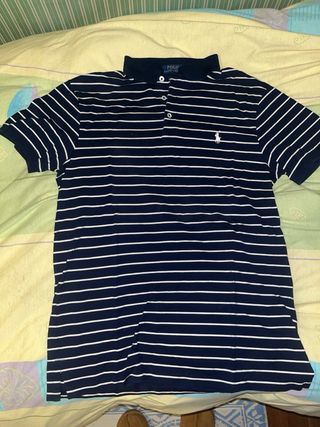Polo Ralph Lauren a righe blu e bianche taglia L
