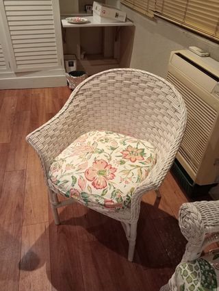 Conjunto Muebles Jardín Ratán Blanco 7 Piezas