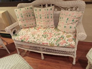 Conjunto Muebles Jardín Ratán Blanco 7 Piezas