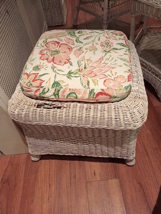 Conjunto Muebles Jardín Ratán Blanco 7 Piezas