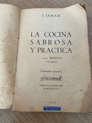 Libro de cocina antiguo (1959)
