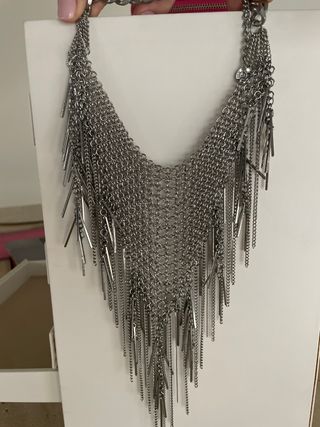 Collar mujer cadenas plateado Bershka
