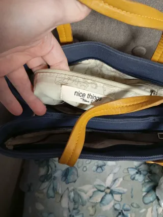 Bolso Nice Things azul y marrón