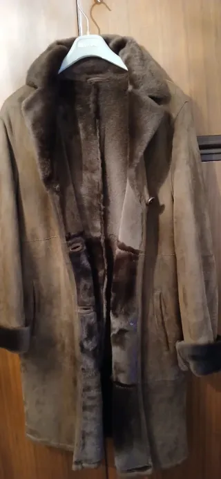 Cappotto in montone vintage marrone