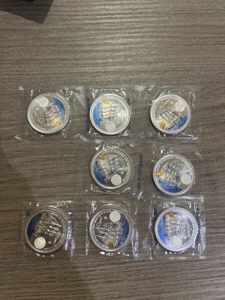 Monedas Plata 925 Barco Vela (7 Unidades)