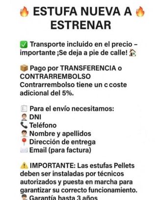 Estufa leña Canada 11KW  Nueva MAD2026