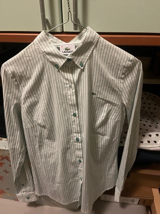 Camicia Lacoste a righe verdi taglia S