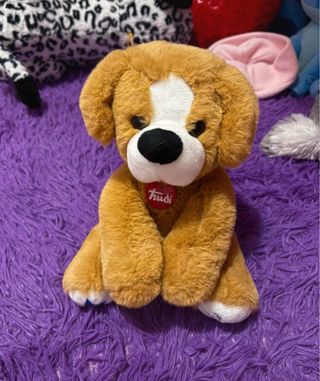 Peluche cane Trudi marrone e bianco