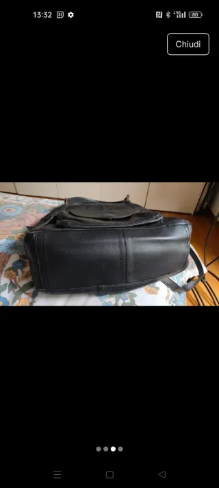 Borsa in vera pelle nera con tracolla