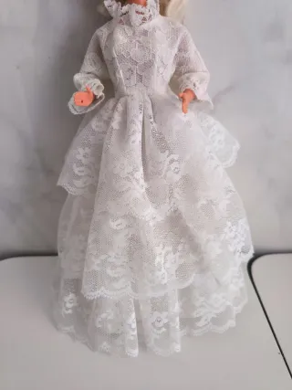 Abito da sposa per bambola Barbie in pizzo bianco